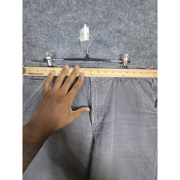 Carhartt Pants Mens 38x30 Gray Original Dungaree Fit Flannel Lined Workwear B111 - Picture 7 of 13